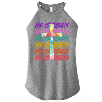 Easter He Is Risen Tie Dye Cross Women’s Perfect Tri Rocker Tank