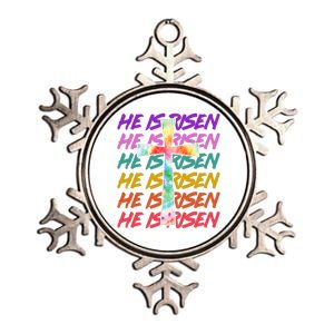 Easter He Is Risen Tie Dye Cross Metallic Star Ornament