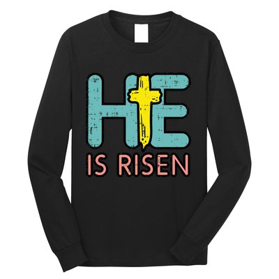 Easter HE Is Risen Jesus Resurrection Christian  Long Sleeve Shirt