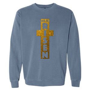 Easter He Is Risen Christian Graphic Faith Garment-Dyed Sweatshirt