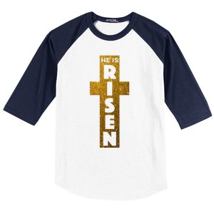 Easter He Is Risen Christian Graphic Faith Baseball Sleeve Shirt