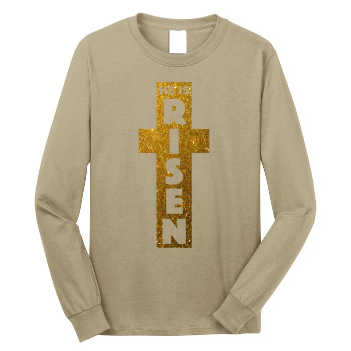 Easter He Is Risen Christian Graphic Faith Long Sleeve Shirt