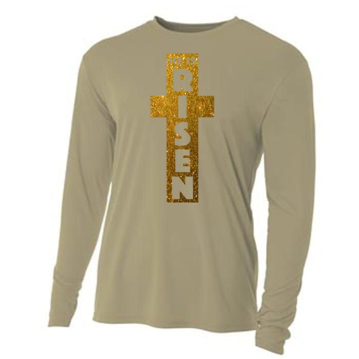 Easter He Is Risen Christian Graphic Faith Cooling Performance Long Sleeve Crew