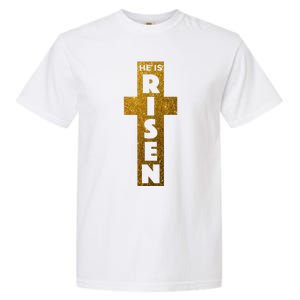 Easter He Is Risen Christian Graphic Faith Garment-Dyed Heavyweight T-Shirt