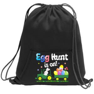 Egg Hunt Is On Tractor Funny Easter Bunny Boy Sweatshirt Cinch Pack Bag