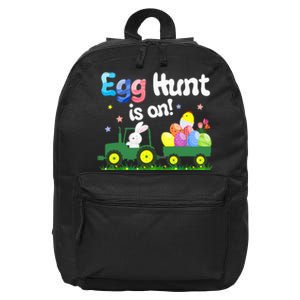 Egg Hunt Is On Tractor Funny Easter Bunny Boy 16 in Basic Backpack