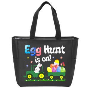 Egg Hunt Is On Tractor Funny Easter Bunny Boy Zip Tote Bag