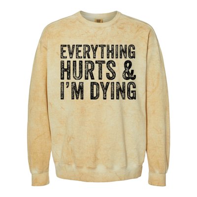 Everything Hurts & Im Dying Workout Exercise Fitness Colorblast Crewneck Sweatshirt