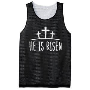 Easter He Is Risen Cross Religious Christian Mesh Reversible Basketball Jersey Tank