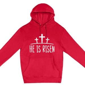 Easter He Is Risen Cross Religious Christian Premium Pullover Hoodie