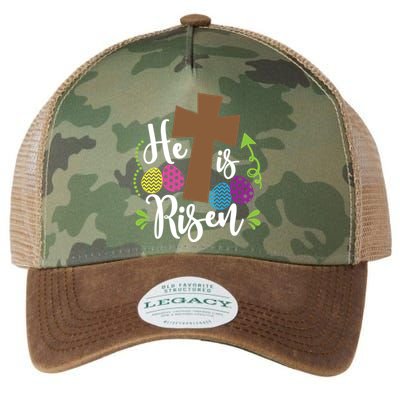 Easter He Is Risen Cross Legacy Tie Dye Trucker Hat