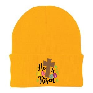 Easter He Is Risen Cross Knit Cap Winter Beanie