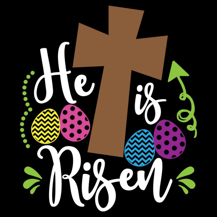 Easter He Is Risen Cross Sustainable Bucket Hat