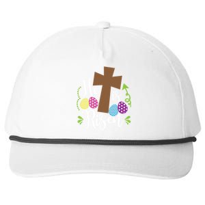 Easter He Is Risen Cross Snapback Five-Panel Rope Hat