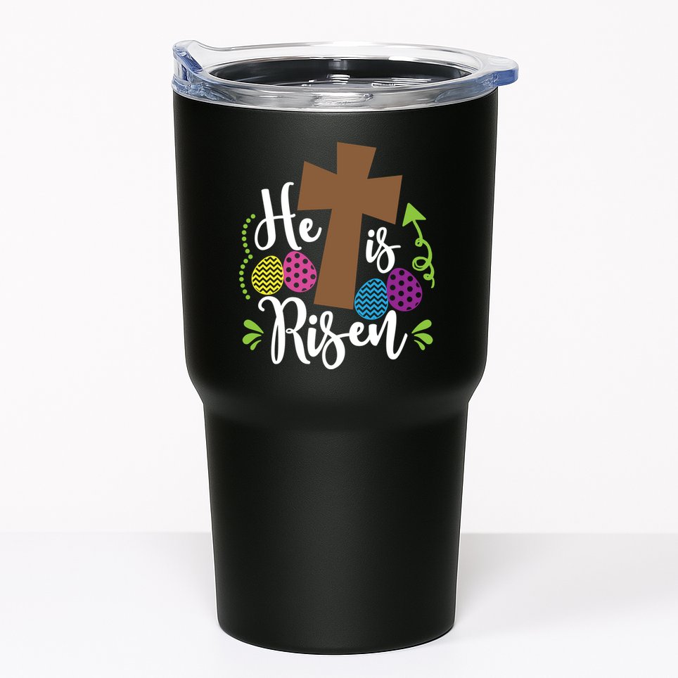 Easter He Is Risen Cross Tumbler