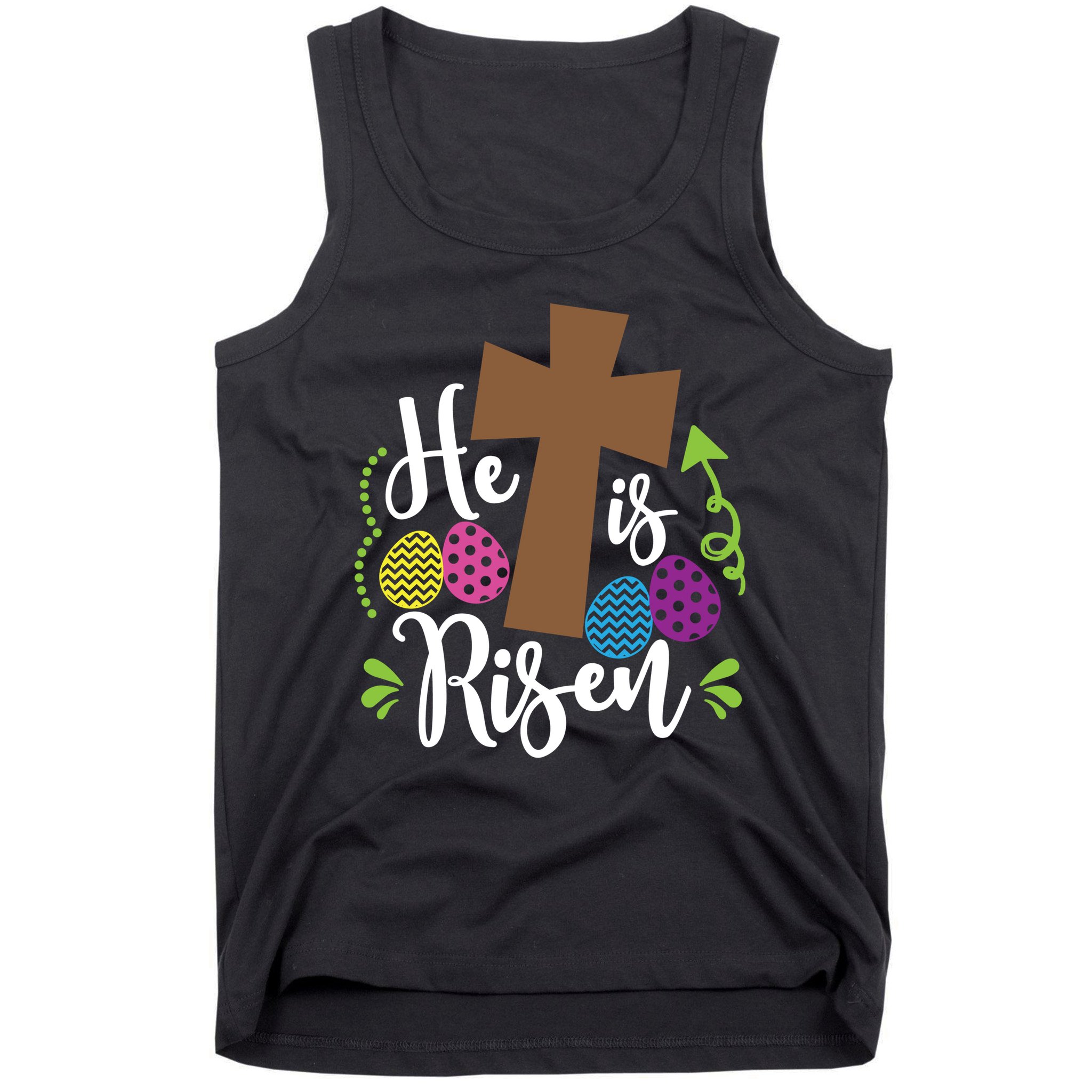 Easter He Is Risen Cross Tank Top