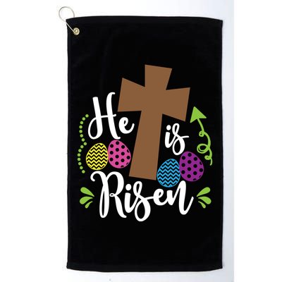 Easter He Is Risen Cross Golf Towel