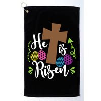 Easter He Is Risen Cross Golf Towel