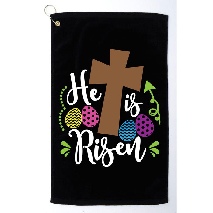 Easter He Is Risen Cross Golf Towel