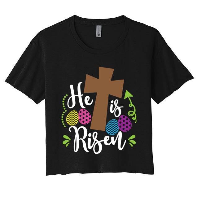 Easter He Is Risen Cross Crop Top