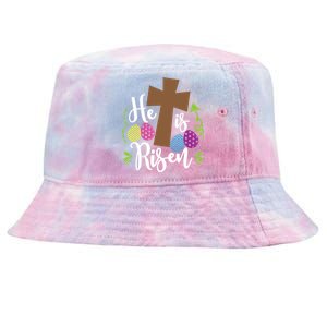 Easter He Is Risen Cross Tie-Dyed Bucket Hat