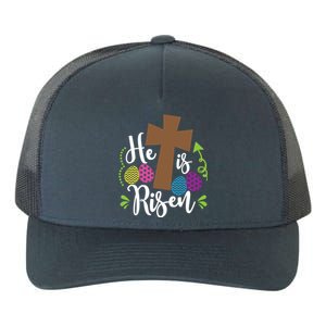 Easter He Is Risen Cross Yupoong Adult 5-Panel Trucker Hat