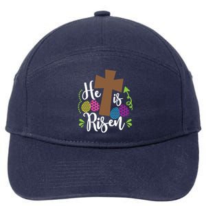 Easter He Is Risen Cross 7-Panel Snapback Hat