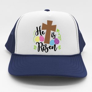 Easter He Is Risen Cross Trucker Hat