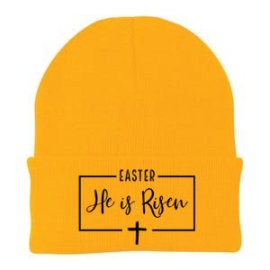 Easter He Is Risen Cross Christianity Knit Cap Winter Beanie