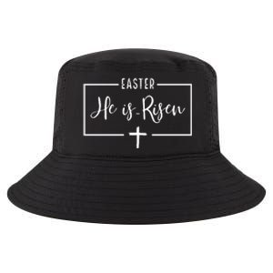 Easter He Is Risen Cross Christianity Cool Comfort Performance Bucket Hat