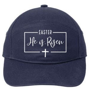 Easter He Is Risen Cross Christianity 7-Panel Snapback Hat