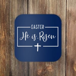 Easter He Is Risen Cross Christianity Coaster