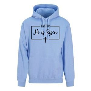 Easter He Is Risen Cross Christianity Unisex Surf Hoodie