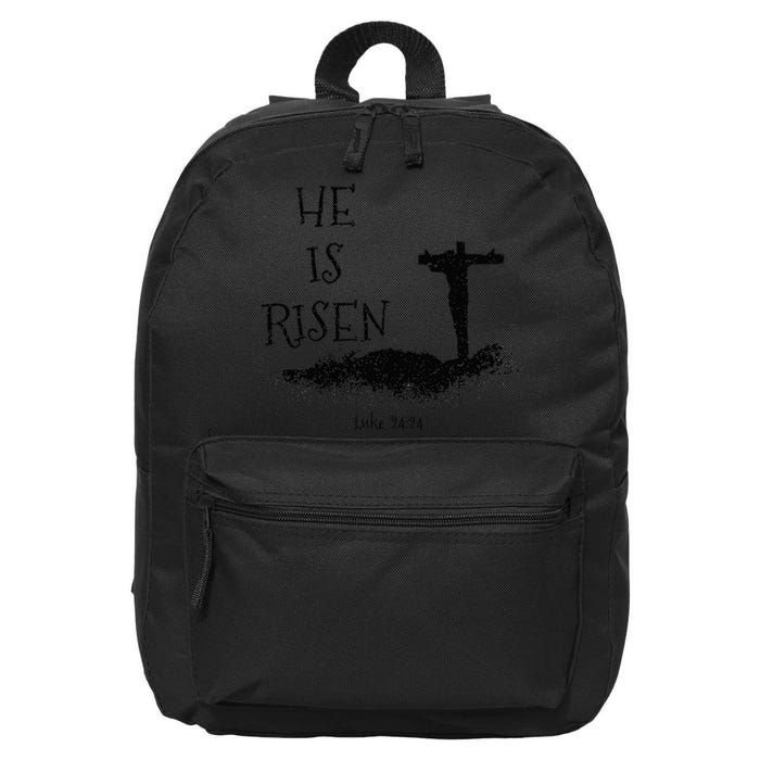 Easter He Is Risen Religious Palm Sunday cross 16 in Basic Backpack