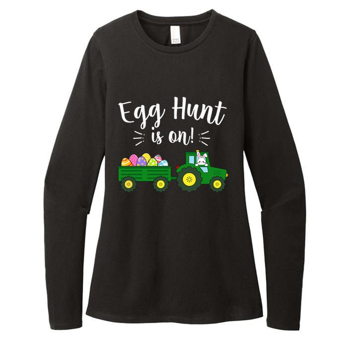 Egg Hunt Is On Tractor Easter Bunny rabbit Womens CVC Long Sleeve Shirt