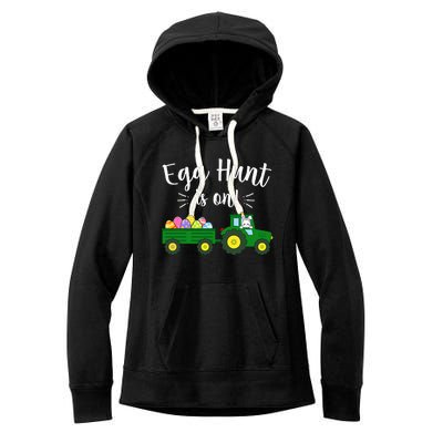 Egg Hunt Is On Tractor Easter Bunny rabbit Women's Fleece Hoodie