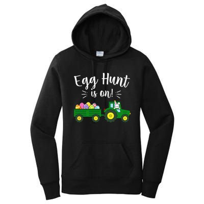 Egg Hunt Is On Tractor Easter Bunny rabbit Women's Pullover Hoodie