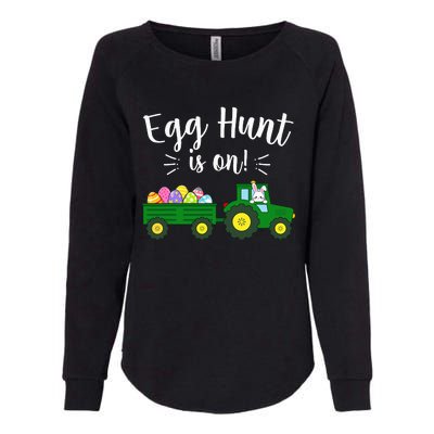 Egg Hunt Is On Tractor Easter Bunny rabbit Womens California Wash Sweatshirt