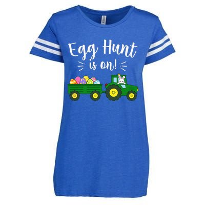 Egg Hunt Is On Tractor Easter Bunny rabbit Enza Ladies Jersey Football T-Shirt