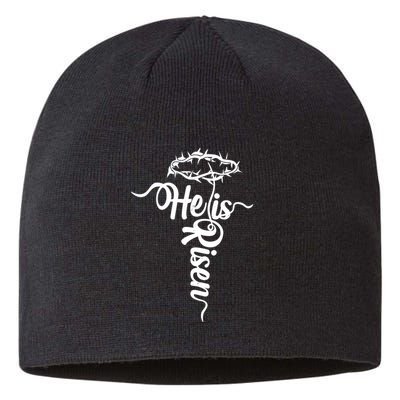 Easter He Is Risen Jesus Crown Of Thorns Cross Sustainable Beanie