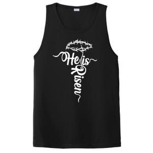 Easter He Is Risen Jesus Crown Of Thorns Cross PosiCharge Competitor Tank