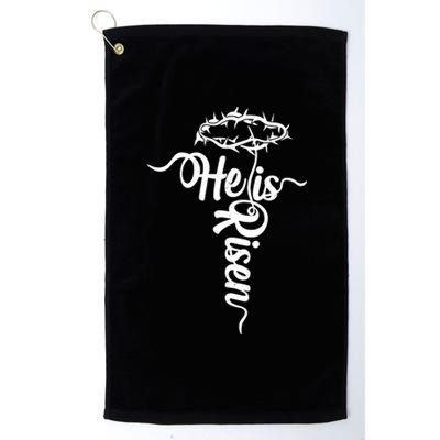 Easter He Is Risen Jesus Crown Of Thorns Cross Platinum Collection Golf Towel