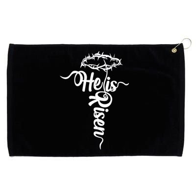 Easter He Is Risen Jesus Crown Of Thorns Cross Grommeted Golf Towel