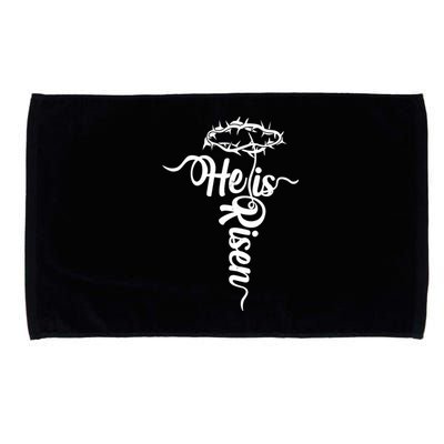 Easter He Is Risen Jesus Crown Of Thorns Cross Microfiber Hand Towel