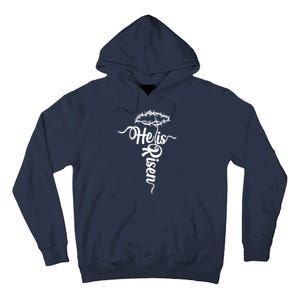 Easter He Is Risen Jesus Crown Of Thorns Cross Tall Hoodie