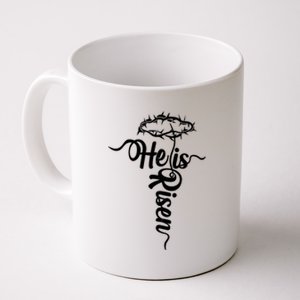 Easter He Is Risen Jesus Crown Of Thorns Cross Coffee Mug