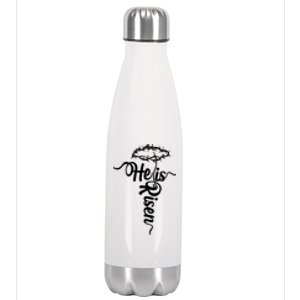 Easter He Is Risen Jesus Crown Of Thorns Cross Stainless Steel Insulated Water Bottle