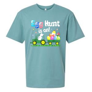 Egg Hunt Is On Tractor Funny Easter Bunny Sueded Cloud Jersey T-Shirt