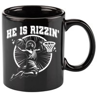 Easter He Is Rizzin Jesus Basketball 11oz C Handle Ceramic Mug