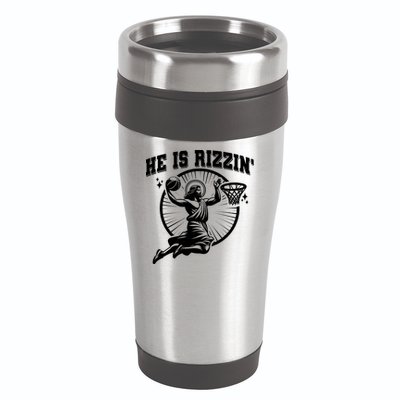 Easter He Is Rizzin Jesus Basketball 16oz Travel Tumbler